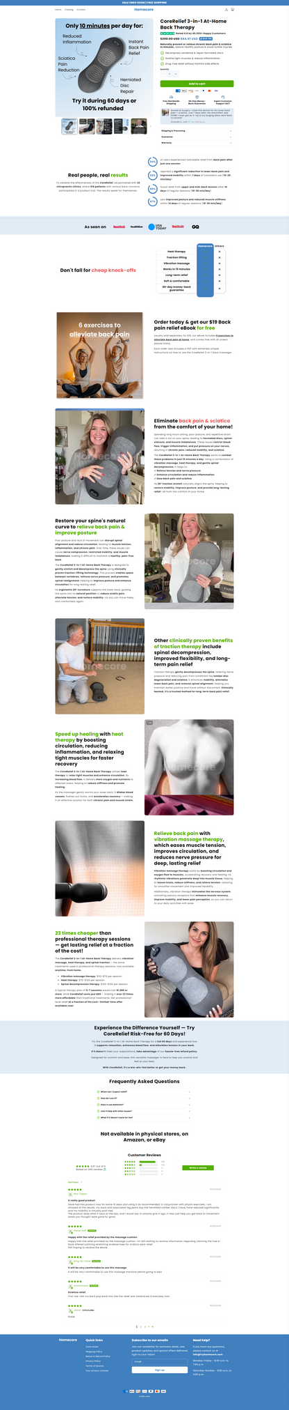 CoreRelief 3-in-1 At-Home Back Therapy